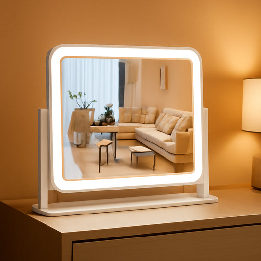 14 By 12 Inch Lighted Vanity Mirror With Dimmable 3 Color Lighting-0
