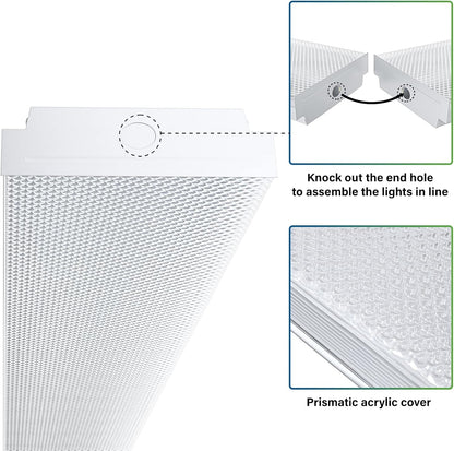 4FT LED Wraparound 40W Shop Lights for Garage, 4400Lm, 6000K, 4 Foot