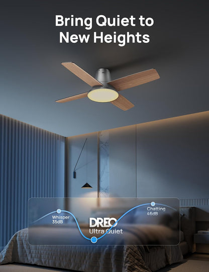 Ceiling Fans with Lights, 12 Speeds & 3 Fan Modes, Quiet DC Motor, Low