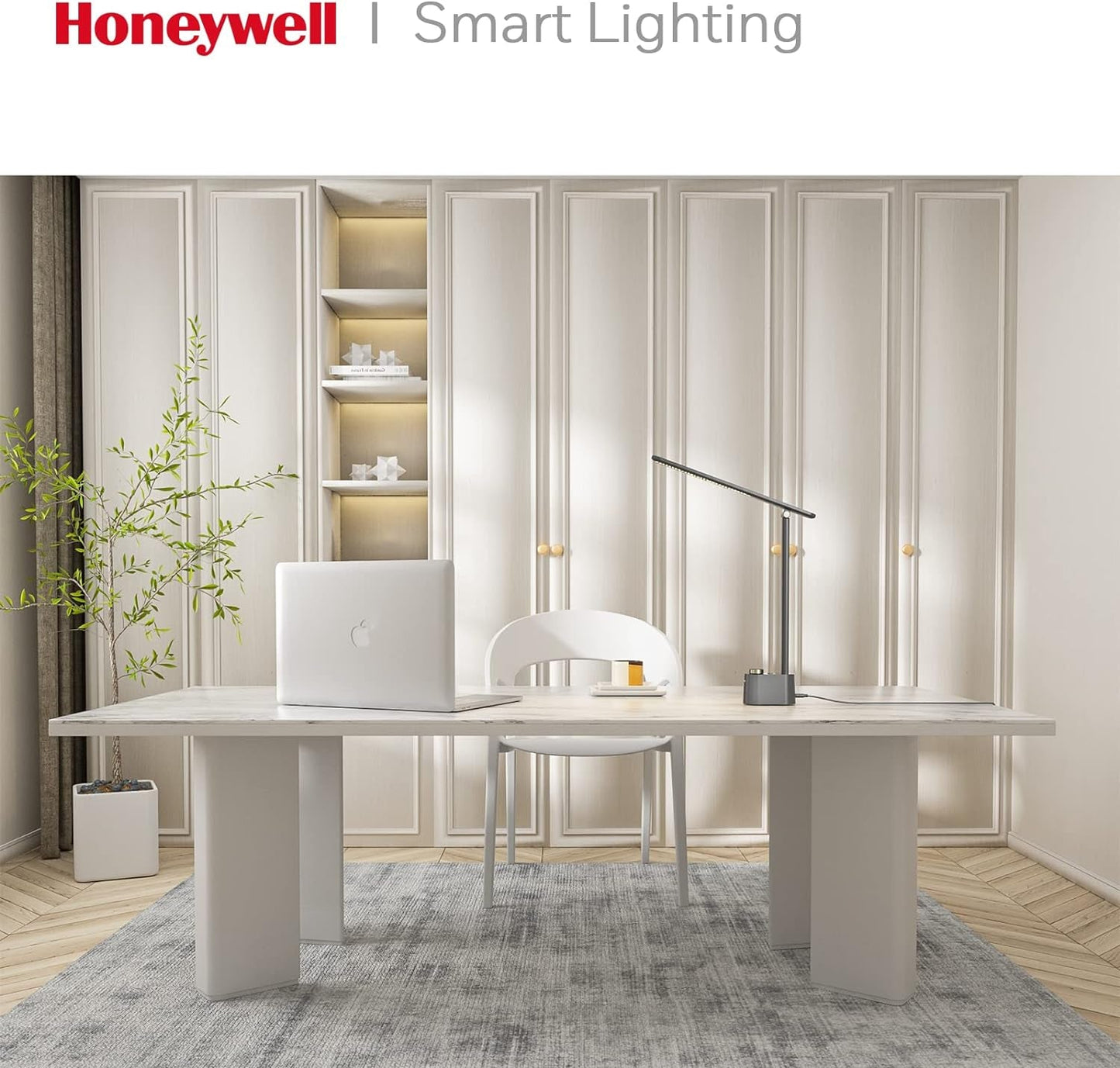 HWT-H01 LED Desk Lamp Stepless Dimmable Table Lamp with USB A+C Dual