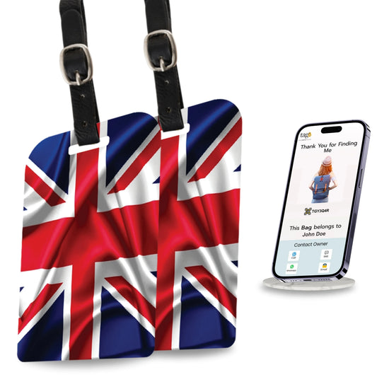 Smart Bag Security Tag - Great Britain Flag [Pack 2]-0