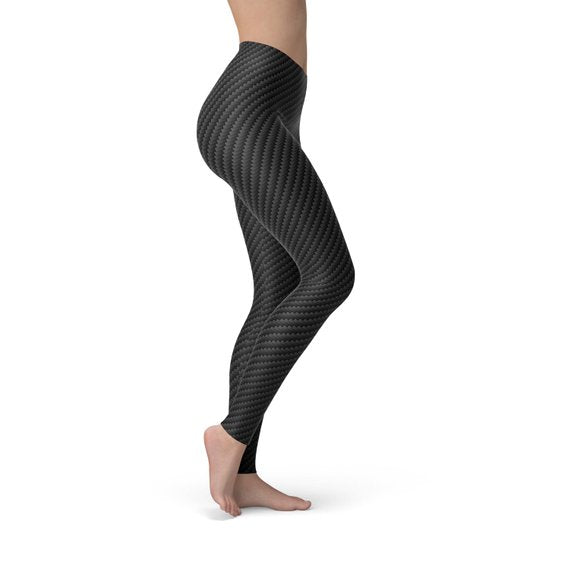 Women Black Carbon Fiber Leggings
