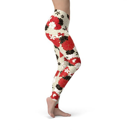 Women Japanese Cherry Blossom Leggings