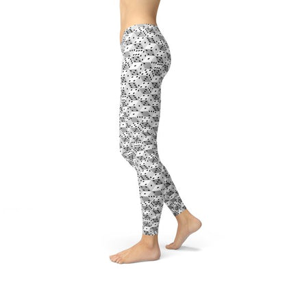Women Black and White Dice Leggings