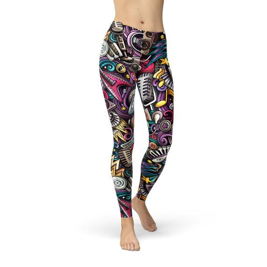 Women Grunge Rock n Roll Leggings