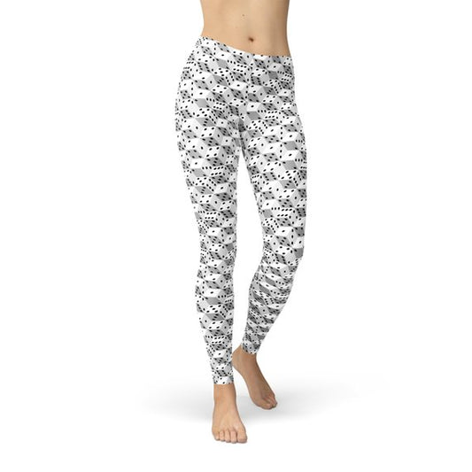 Women Black and White Dice Leggings