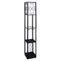 NNEDPE Sarantino Metal Etagere Floor Lamp with Wine Holder Shelf-0