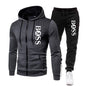 Korea Men Jacket warm Tracksuit Casual Sports Suit Men's Set wool Autumn Winter Two Pieces Set Mens Sportswear Plus Pants Suit