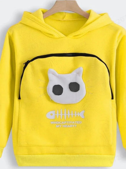 Plus Size 3XL Fleece Hoodies Sweatshirt Pet Carrier Thicken Shirt Animal Pouch Lovers Hoody Cat Pullover Breathable Sweatshirts