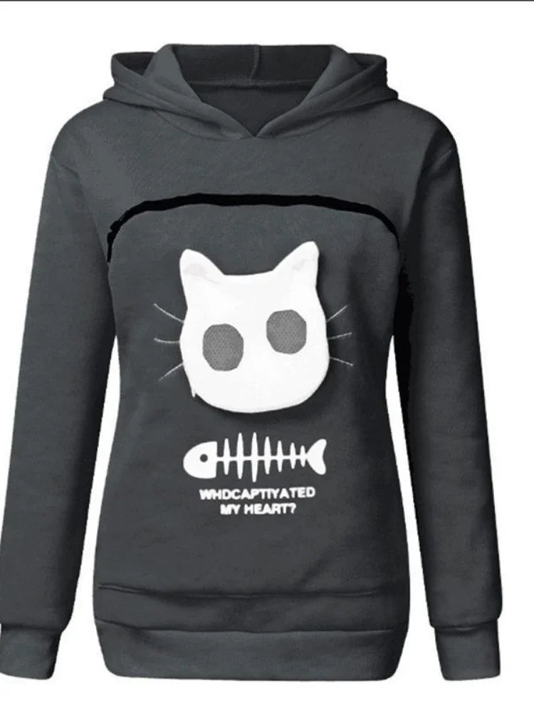 Plus Size 3XL Fleece Hoodies Sweatshirt Pet Carrier Thicken Shirt Animal Pouch Lovers Hoody Cat Pullover Breathable Sweatshirts