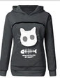 Plus Size 3XL Fleece Hoodies Sweatshirt Pet Carrier Thicken Shirt Animal Pouch Lovers Hoody Cat Pullover Breathable Sweatshirts