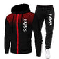 Korea Men Jacket warm Tracksuit Casual Sports Suit Men's Set wool Autumn Winter Two Pieces Set Mens Sportswear Plus Pants Suit