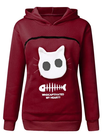 Plus Size 3XL Fleece Hoodies Sweatshirt Pet Carrier Thicken Shirt Animal Pouch Lovers Hoody Cat Pullover Breathable Sweatshirts