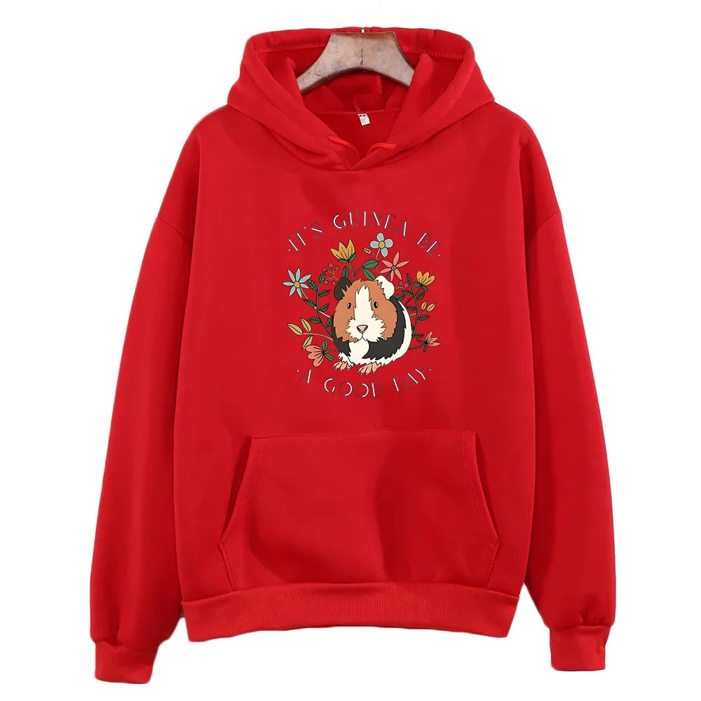Cute Guinea Pig Graphic Hoodie Women/men Aesthetic Clothing Autumn Winter Fleece Sweatshirt Casual Long Sleeve Sudadera Tops