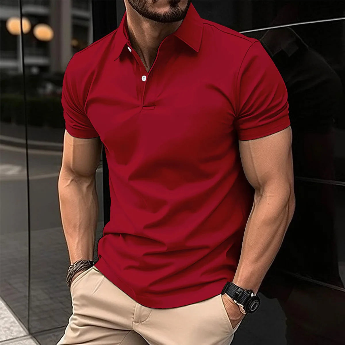2024 Summer Best-Selling Men's Polo Shirt Lapel Print Men's Clothing Striped Polo Shirt Casual Sports Street Men's T-Shirt