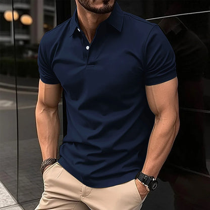 2024 Summer Best-Selling Men's Polo Shirt Lapel Print Men's Clothing Striped Polo Shirt Casual Sports Street Men's T-Shirt
