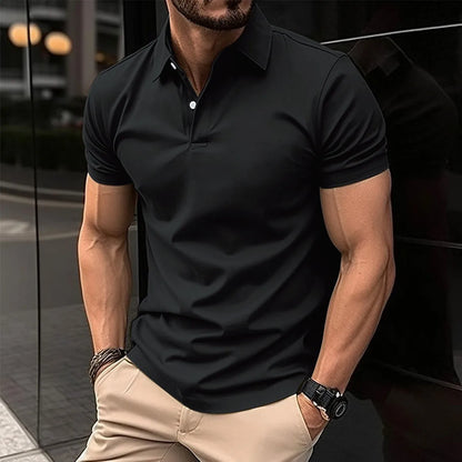 2024 Summer Best-Selling Men's Polo Shirt Lapel Print Men's Clothing Striped Polo Shirt Casual Sports Street Men's T-Shirt