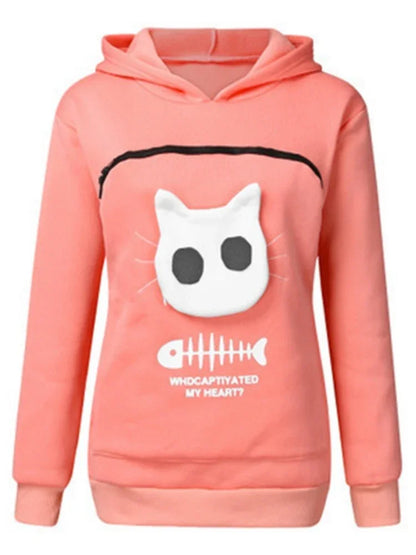 Plus Size 3XL Fleece Hoodies Sweatshirt Pet Carrier Thicken Shirt Animal Pouch Lovers Hoody Cat Pullover Breathable Sweatshirts