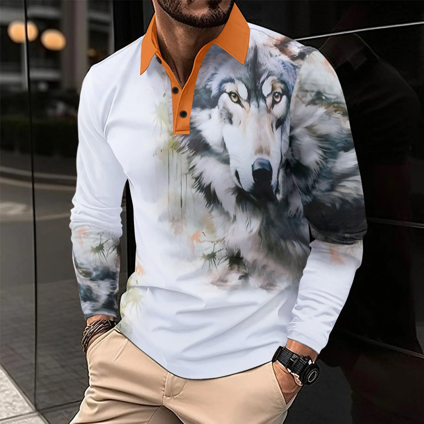 2024 Summer Best-Selling Men's Polo Shirt Lapel Print Men's Clothing Striped Polo Shirt Casual Sports Street Men's T-Shirt
