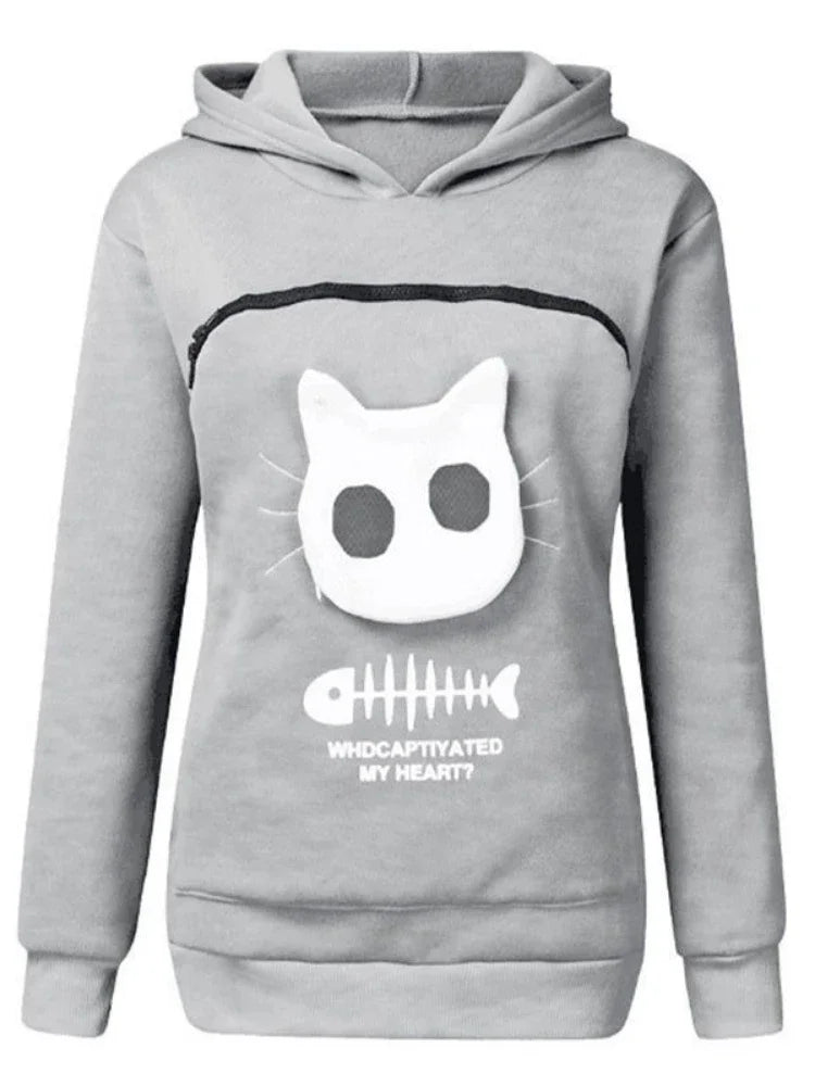 Plus Size 3XL Fleece Hoodies Sweatshirt Pet Carrier Thicken Shirt Animal Pouch Lovers Hoody Cat Pullover Breathable Sweatshirts