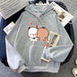 Panda Bear Bubu Dudu Love Heart Sweatshirts Women/Men Clothing Casual Long Sleeve Kawaii Printing Pullovers for Winter Fleece