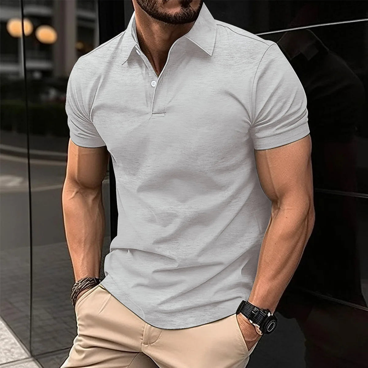 2024 Summer Best-Selling Men's Polo Shirt Lapel Print Men's Clothing Striped Polo Shirt Casual Sports Street Men's T-Shirt