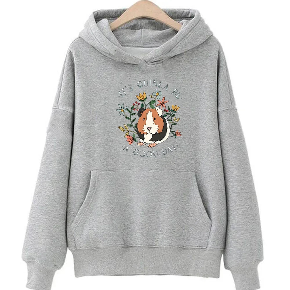Cute Guinea Pig Graphic Hoodie Women/men Aesthetic Clothing Autumn Winter Fleece Sweatshirt Casual Long Sleeve Sudadera Tops