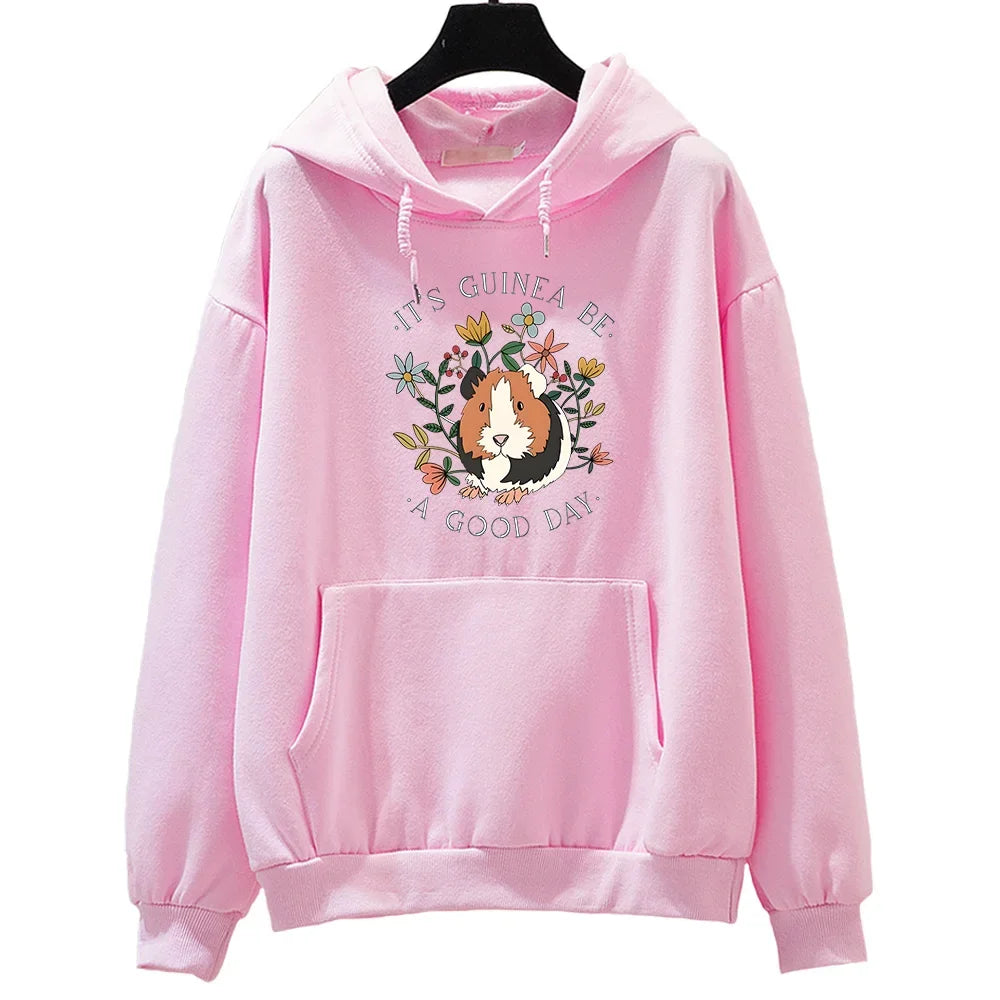 Cute Guinea Pig Graphic Hoodie Women/men Aesthetic Clothing Autumn Winter Fleece Sweatshirt Casual Long Sleeve Sudadera Tops
