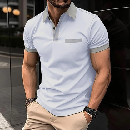 2024 Summer Best-Selling Men's Polo Shirt Lapel Print Men's Clothing Striped Polo Shirt Casual Sports Street Men's T-Shirt