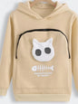 Plus Size 3XL Fleece Hoodies Sweatshirt Pet Carrier Thicken Shirt Animal Pouch Lovers Hoody Cat Pullover Breathable Sweatshirts
