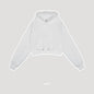 ZODF Chic Sexy Women Super-short Fleece Cropped Hoodies Girl Female Hip Hop Loose 345gsm Solid Hooded Pullover Streetwear HY0340