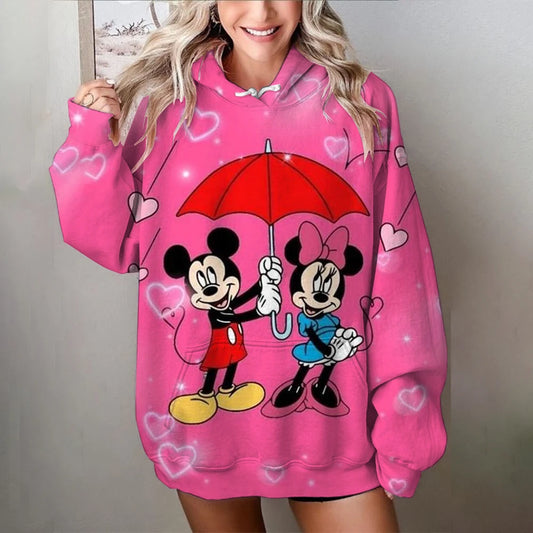 Fashion Design Women's Disney Mickey Mouse Hoodies Autumn Female Casual Long Sleeved Basic Clothes Woman Sweatshirt Loose Top