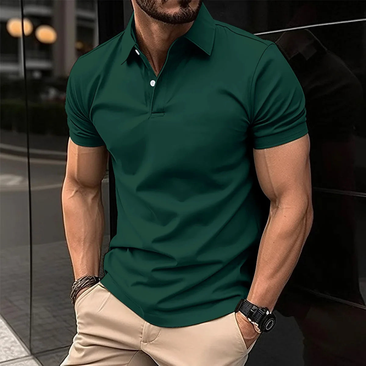 2024 Summer Best-Selling Men's Polo Shirt Lapel Print Men's Clothing Striped Polo Shirt Casual Sports Street Men's T-Shirt