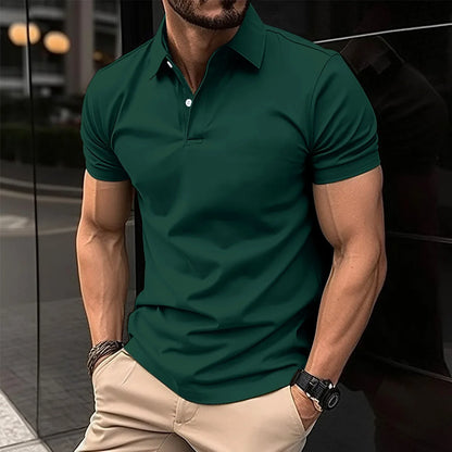 2024 Summer Best-Selling Men's Polo Shirt Lapel Print Men's Clothing Striped Polo Shirt Casual Sports Street Men's T-Shirt