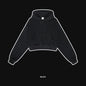 ZODF Chic Sexy Women Super-short Fleece Cropped Hoodies Girl Female Hip Hop Loose 345gsm Solid Hooded Pullover Streetwear HY0340