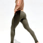 Autumn and Winter New Men's Elastic Striped Knitted Pants Soft and Comfortable Slim Foot Pants Men's Elastic Fitness Pants Gym
