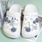 Cute Luxury Shoes Accesories Rhinestone Bling Hole Shoes Charms Metal Chain Shoe Decorations Diy Buckle Pearl Shoes Flower New