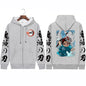Tsugikuni Michikatsu Demon Slayer Print Zip Up Hoodies Autumn Fleece Hooded Tops Men Women Comfortable Zipper Sweatshirts Coats