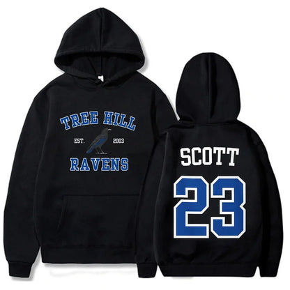 Women Hoodies TREE HILL RAVENS Scott23 Graphic Sweatshirts with Pocket Keith Scott Body
