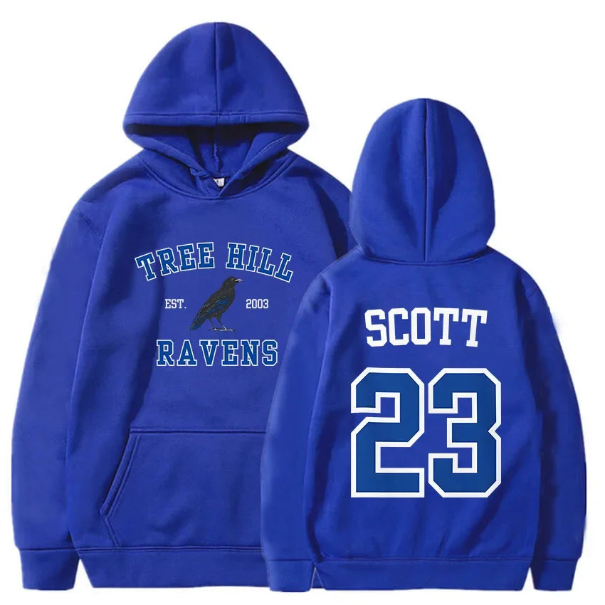 Women Hoodies TREE HILL RAVENS Scott23 Graphic Sweatshirts with Pocket Keith Scott Body