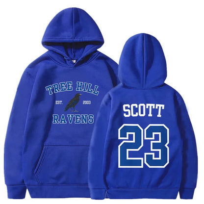 Women Hoodies TREE HILL RAVENS Scott23 Graphic Sweatshirts with Pocket Keith Scott Body