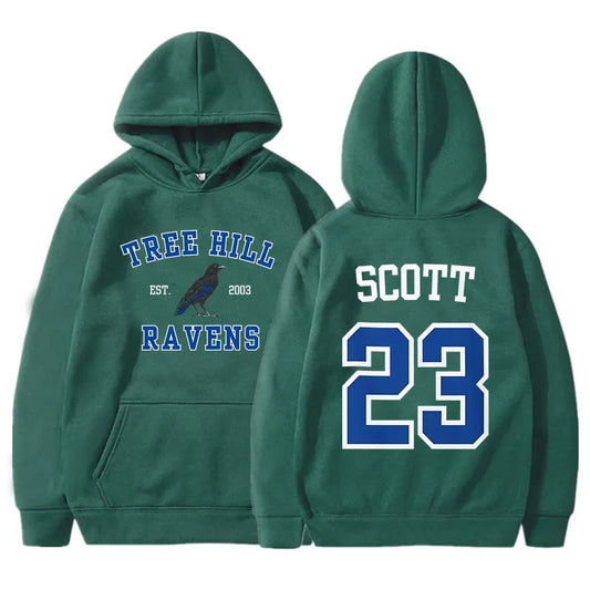 Women Hoodies TREE HILL RAVENS Scott23 Graphic Sweatshirts with Pocket Keith Scott Body