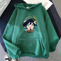 Genshin Impact Hoodie Venti Printed Graphic Harajuku Sweatshirts Casual Loose Hooded Clothes Long Sleeve Tops Women Streetwear