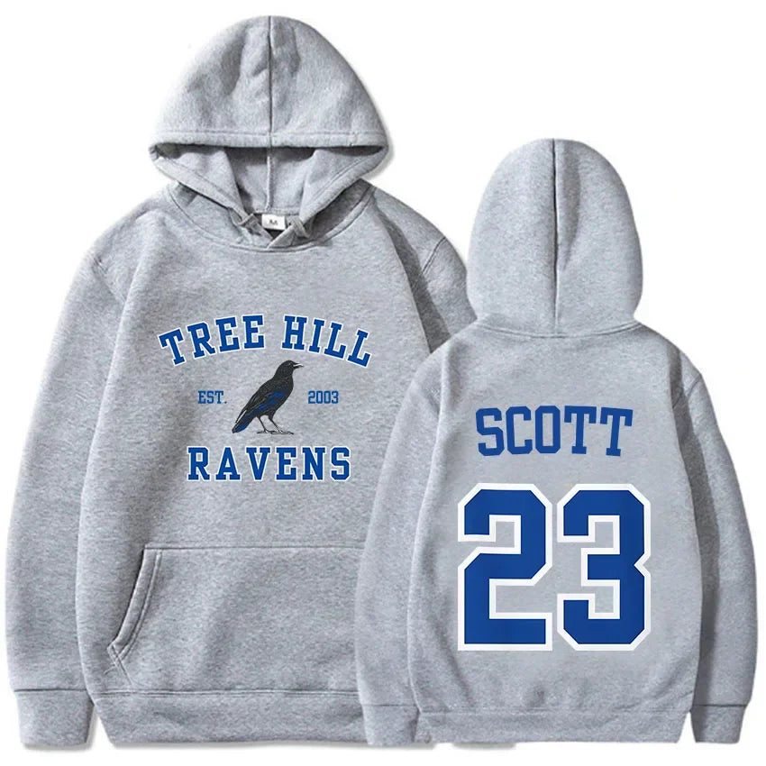 Women Hoodies TREE HILL RAVENS Scott23 Graphic Sweatshirts with Pocket Keith Scott Body