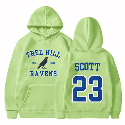 Women Hoodies TREE HILL RAVENS Scott23 Graphic Sweatshirts with Pocket Keith Scott Body