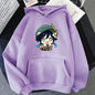 Genshin Impact Hoodie Venti Printed Graphic Harajuku Sweatshirts Casual Loose Hooded Clothes Long Sleeve Tops Women Streetwear