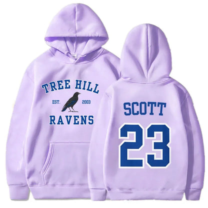 Women Hoodies TREE HILL RAVENS Scott23 Graphic Sweatshirts with Pocket Keith Scott Body
