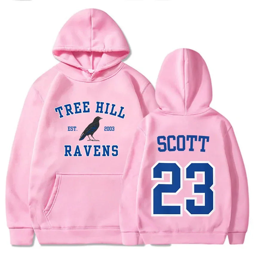 Women Hoodies TREE HILL RAVENS Scott23 Graphic Sweatshirts with Pocket Keith Scott Body